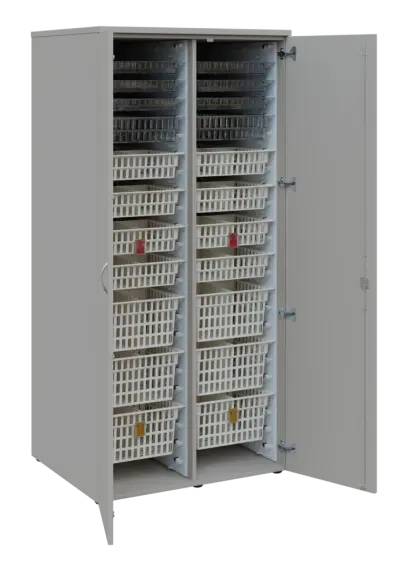 EUROMEDICA D - 90 skříň léková boxová, 2-dveřová, 1950x900x735, korpus šedý, dvířka šedá